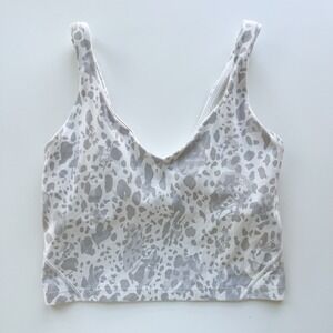 Lululemon Align Tank Top Cheetah Camo Antique White Multi Womens 6 Yoga Athletic